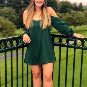 Dark green mini dress